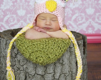 Hootie Patootie Owl In Pink Newborn Hat