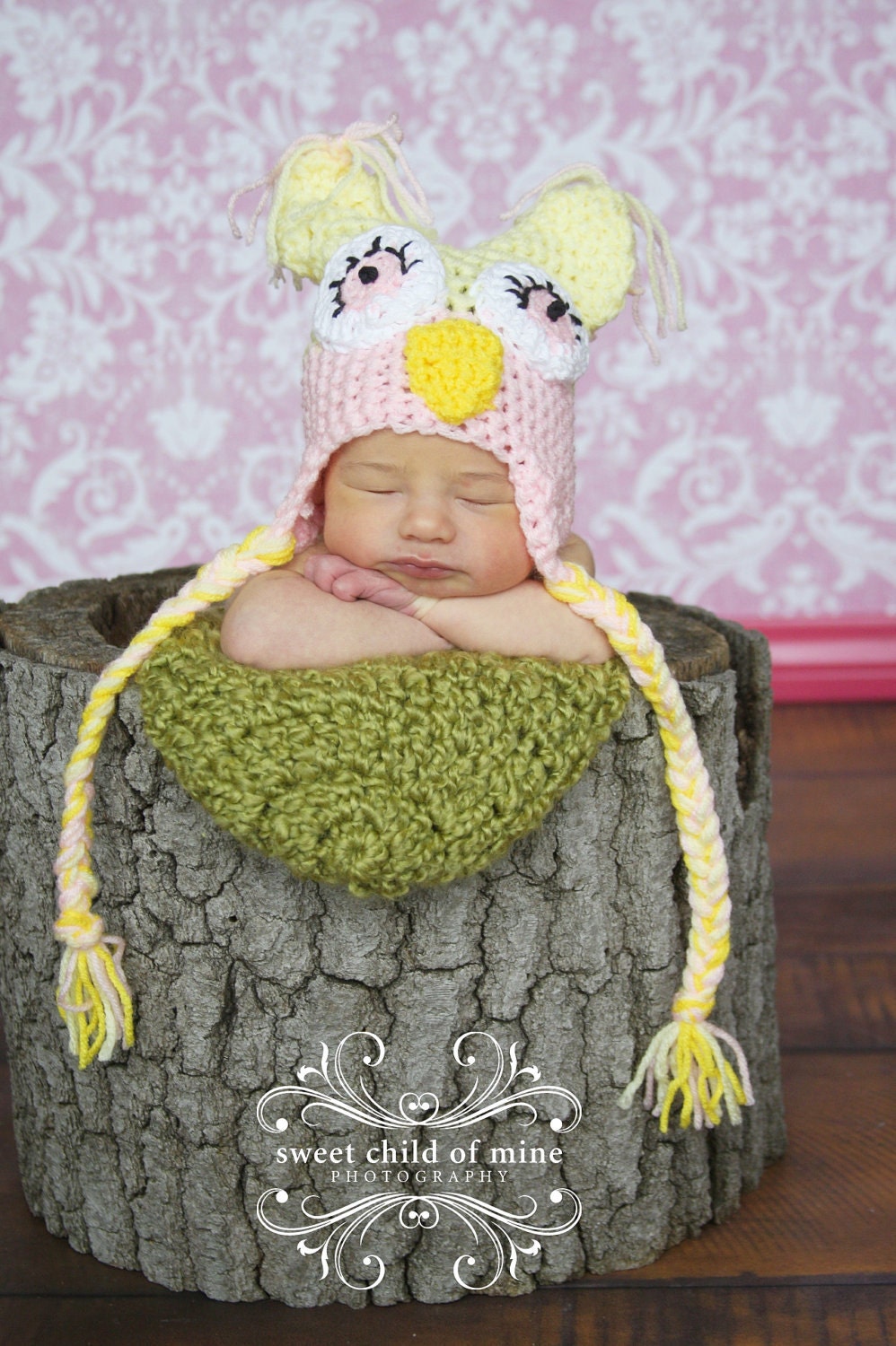 Hootie Patootie Owl In Pink Newborn Hat