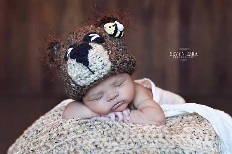 Bears and the Bees Newborn Hat image 4