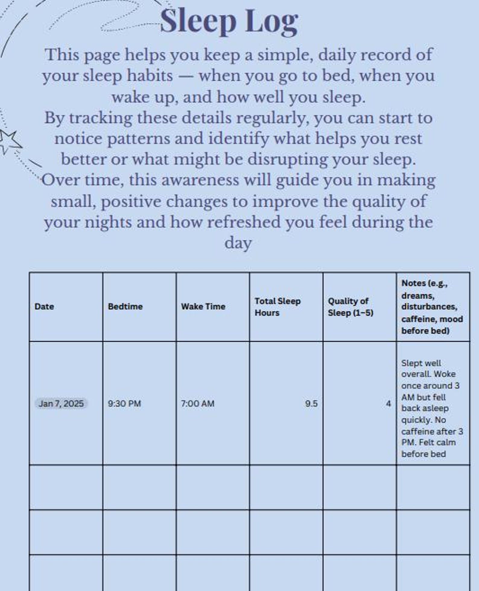 Sleep Well Toolkit | Printable Sleep Journal, Bedtime Routine Planner ...