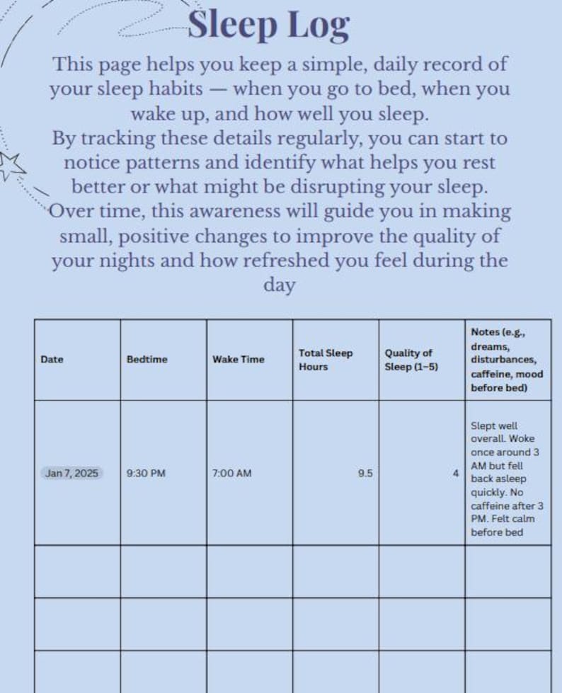 Sleep Well Toolkit | Printable Sleep Journal, Bedtime Routine Planner ...