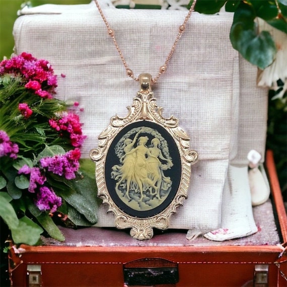 Timeless Three Graces Cameo Necklace Heirloom Quality Jewelry