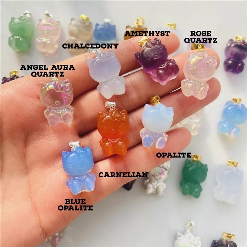 Kitty Crystal Pendant Retro Novelty Necklace Kawaii Gift for Etsy