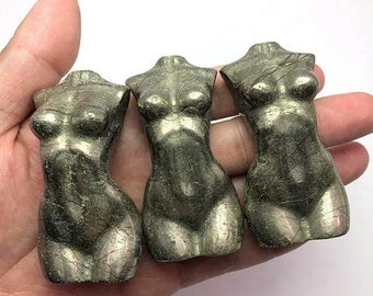 Pyrite Goddess Body Carving