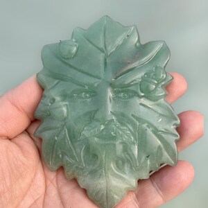 Green Aventurine Tree God Carving, Hand Carved Crystal, Crystals for Meditation, Witchy Decor image 4