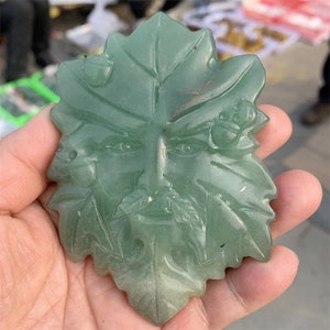 Green Aventurine Tree God Carving, Hand Carved Crystal, Crystals for Meditation, Witchy Decor image 5