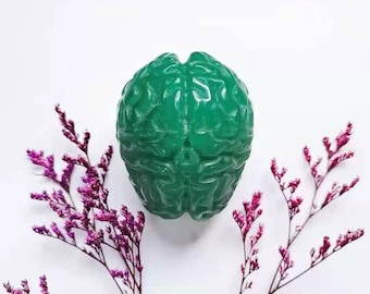 Aventurine Crystal Brain Carving, Hand Carved Brains, Meditation Stone, Healing Crystals