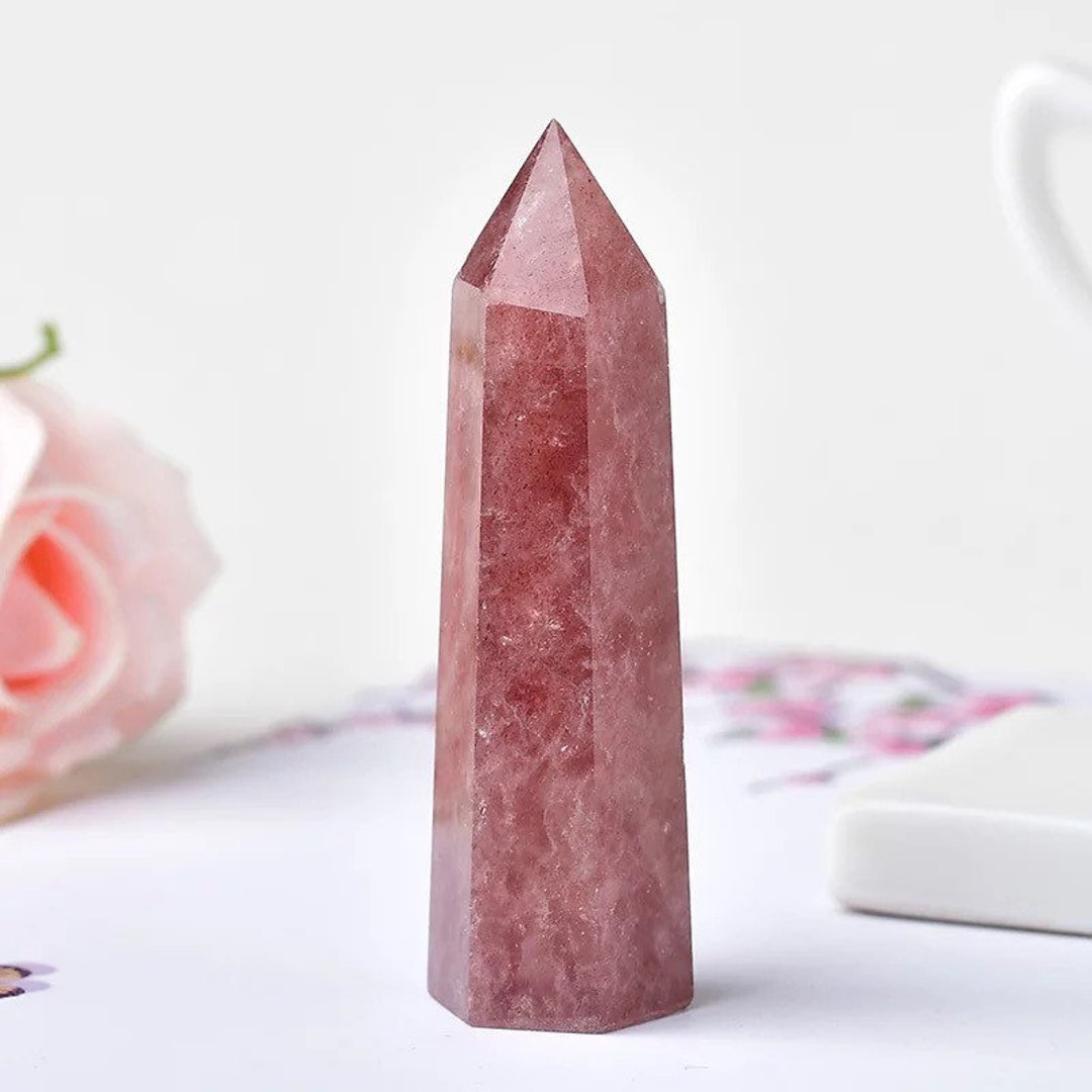 Beautiful Strawberry Quartz Crystal Tower, Strawberry Quartz Point