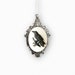 Victorian Style Raven Cameo Necklace iWhite and Black, Birds, Crow, Vintage Ornate Antique Silver, Choose Your Length 