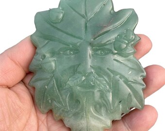 Green Aventurine Tree God Carving, Hand Carved Crystal, Crystals for Meditation, Witchy Decor