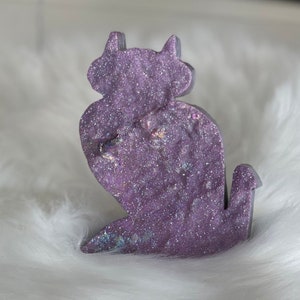 Sphalerite Crystal Cat, Hand Carved Kitty, Iridescent Aura Stone Carving, Kitten Theme Animal Home Decor