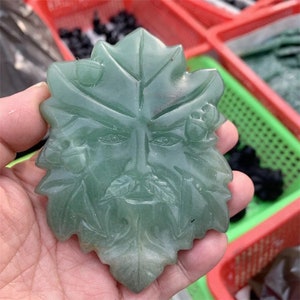 Green Aventurine Tree God Carving, Hand Carved Crystal, Crystals for Meditation, Witchy Decor image 3