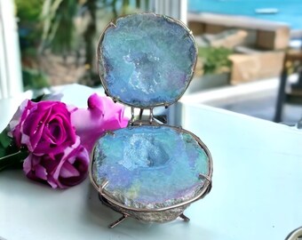 Angel Blue Pearl Aura Gemstone Ring Jewelry Box