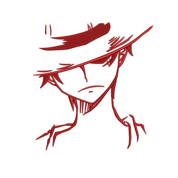 Monkey D Luffy Embroidery File: One Piece Anime Design (Instant Download)