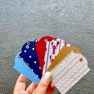 Nautical Gift Tags, Sets of 12, 24, 36, Coastal Lobster & Ocean Theme, Coastal Gift Tags, Custom Presents, Cardstock Tags
