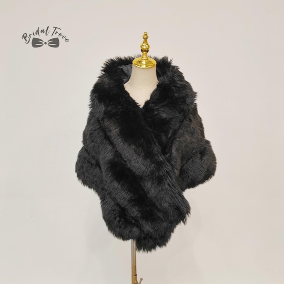 Black Faux Fur Fabric, Luxury Faux Fur Wrap, Warm Cape for Dress, Winter Shawl for Wedding Dress, Winter Shawl for Bridesmaid. - Etsy Black Faux Fur Fabric, Luxury Faux Fur Wrap, Warm Cape for Dress, Winter Shawl for Wedding Dress, Winter Shawl for Bridesmaid. - Etsy
