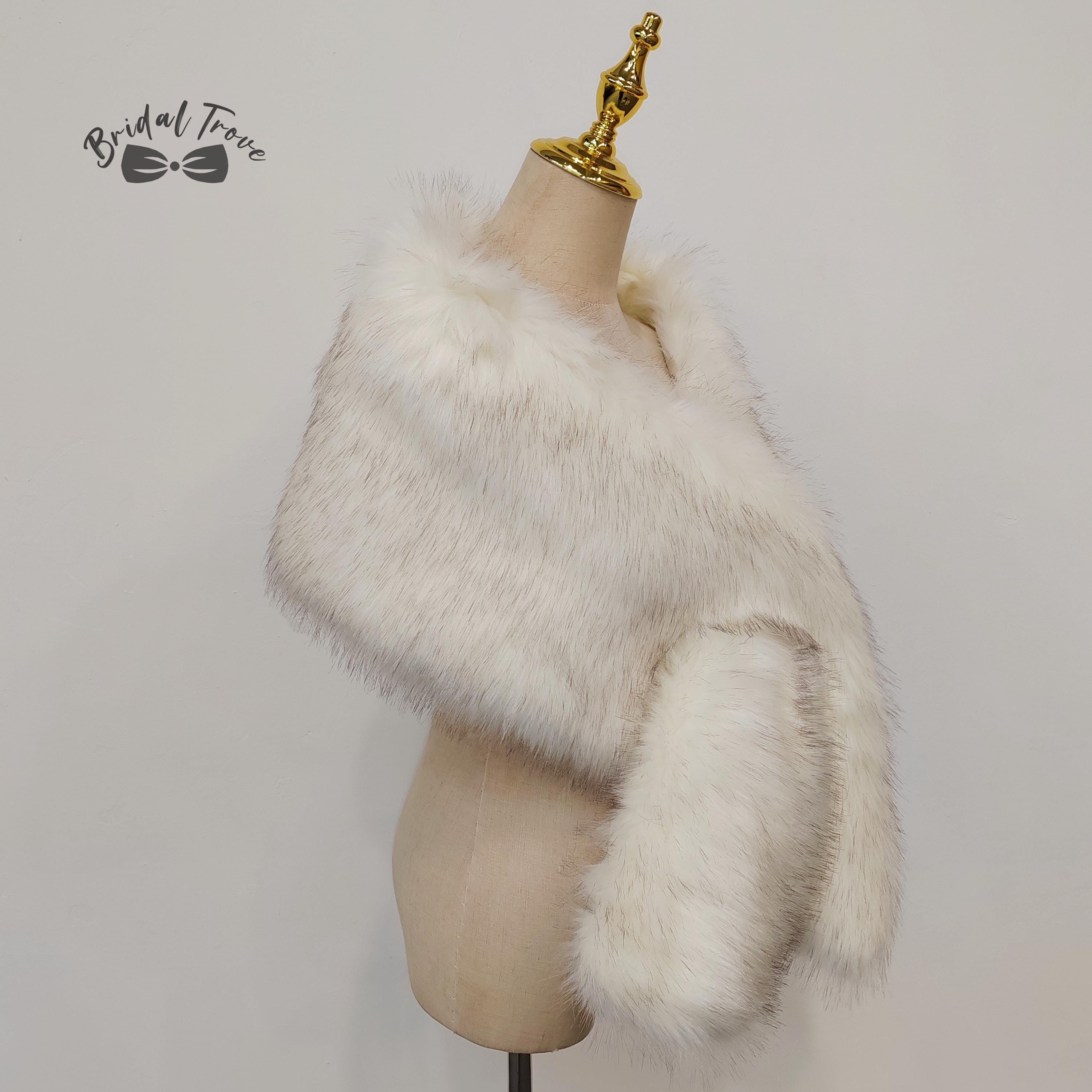 white rabbit fur shawl