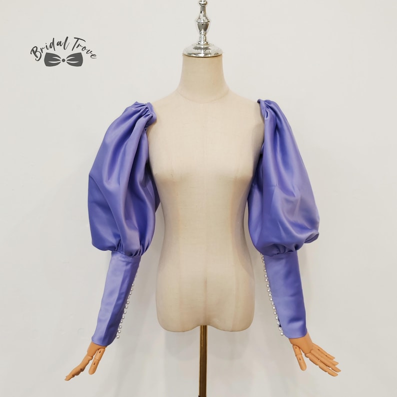 Purple wedding - Purple detachable bridal sleeves