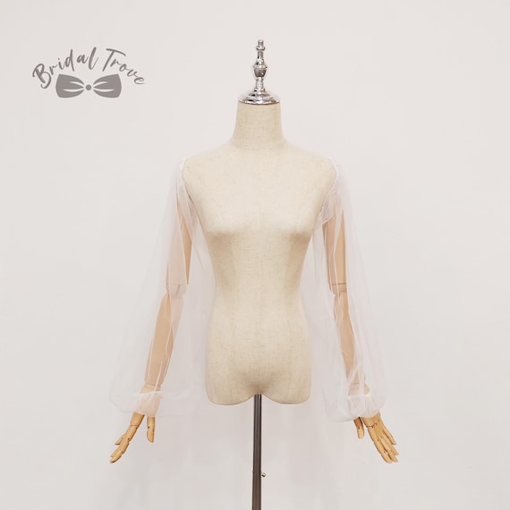 Ivory Tulle Wedding Sleeves: Detachable Bridal Dress Sleeves