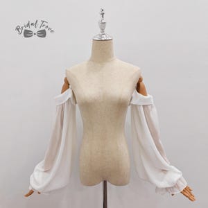 Bridal Drop Wedding Sleeves, Ivory Bridal Sleeves, Bell-Shaped Sleeves, Elegant Bridal Sleeves, Sheer Sleeves, Sleeves for Wedding Dress.