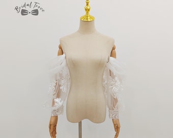 Abnehmbare Spitze Hochzeit Ärmel, Braut, Schiere, Brauch