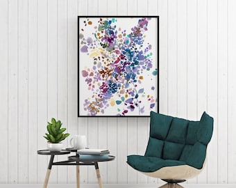 From Above, Large Botanical Wall Art | Modern Botanical Wall Art Leaves and Flowers Contemporary Wall Art CreativeIngrid Floral Art Prints