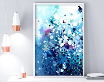 Water and Earth | Abstract Blue Watercolor Painting Art Print Blue Home Decor Ideas Sea House Decor Classic Blue Pantone 2020 CreativeIngrid