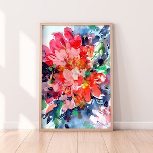 Cosmic Hug Art Print | Large Wall Art | Modern Floral Watercolor Painting by CreativeIngrid | Abstract Art for Living Room