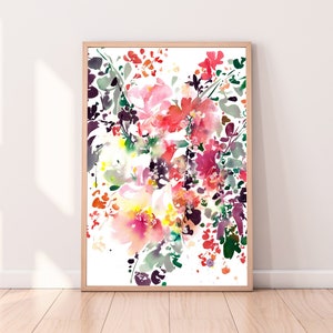 Enchanted Garden, Autumnal Watercolor Flowers | Earthy Home Decor Nature Lover Gift, Boho Modern Gallery Wall Art by CreativeIngrid