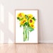 Sunflowers Art Print Large Watercolor Painting Yellow Sunflowers Summer Wall Art Sunflowers Gift Botanical Room Decor CreativeIngrid