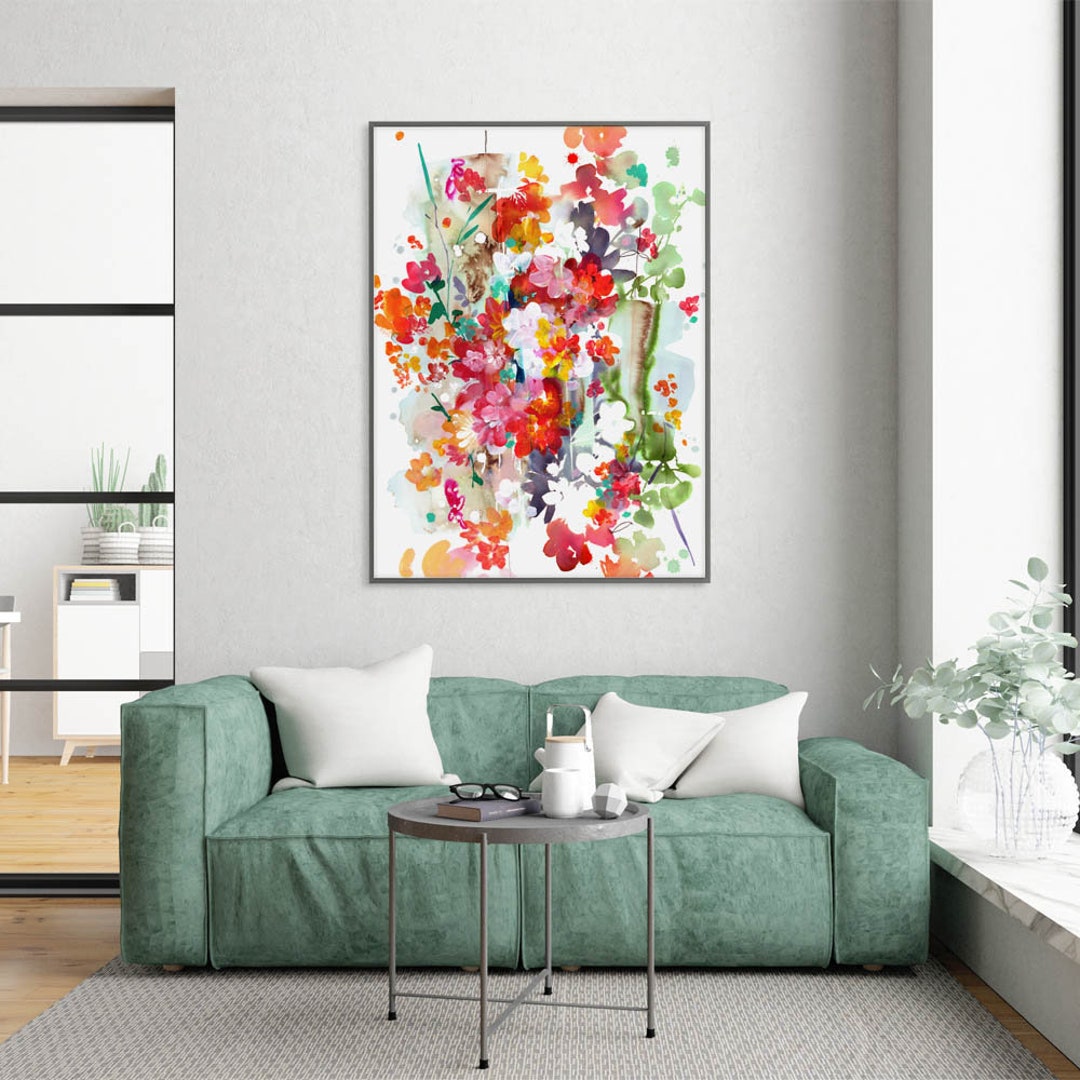 Abstract Dream Wall Art Print Floral Painting Watercolor - Etsy