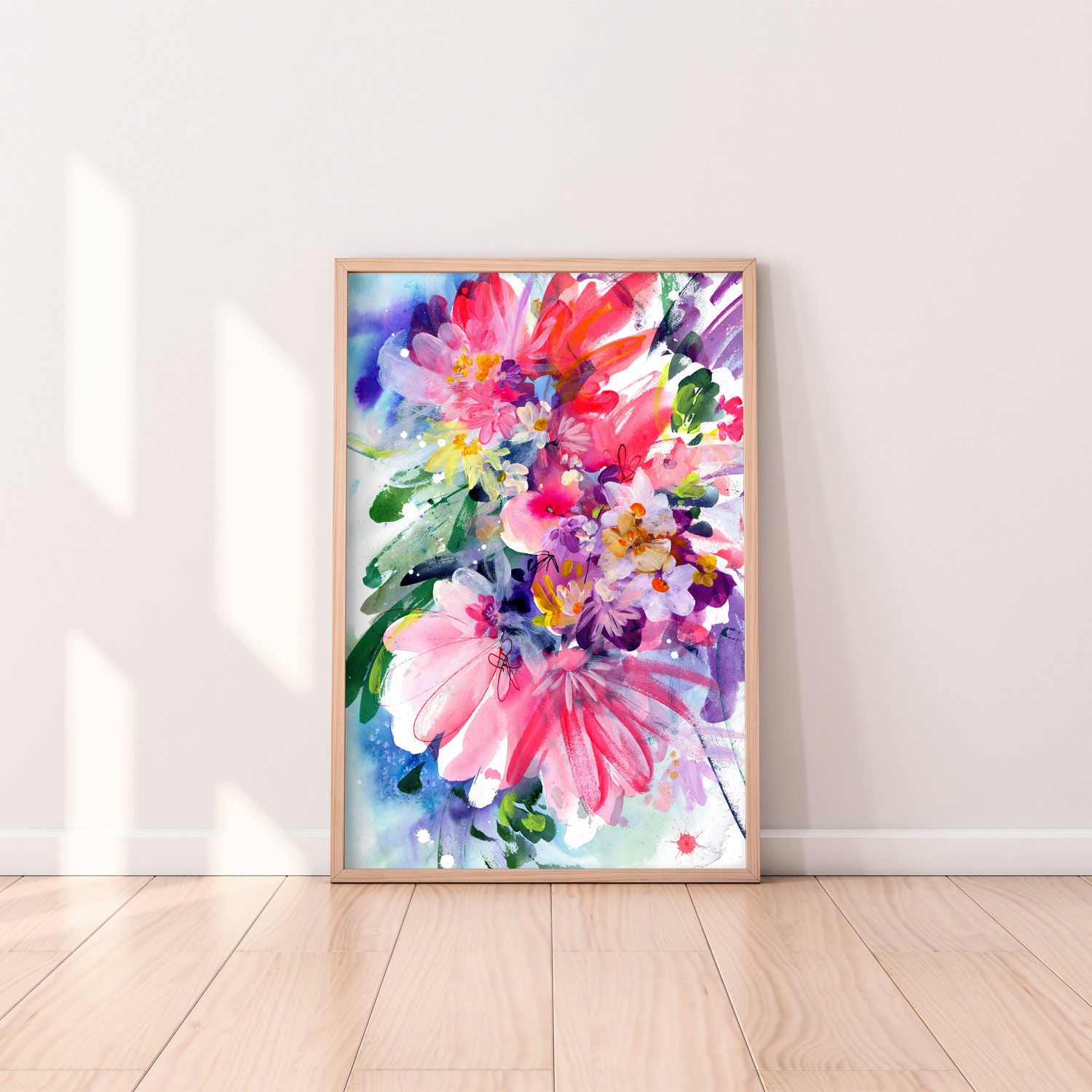 Awakening Bright Pink Wall Art Large Floral Art Print by Etsy