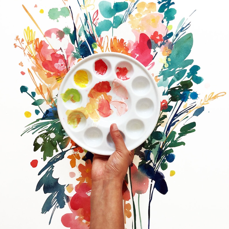 Big Bouquet Art Print Bouquet of Flowers Watercolor Flower Art Home Decor Artwork Nature Home Garden Watercolor Prints by CreativeIngrid