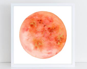 Super Moon | Print Bedroom Wall Art Rose Gold Moon Decor Full Moon Wall Print Rose Dorm Decor Gold Moon Poster Gift for Her CreativeIngrid