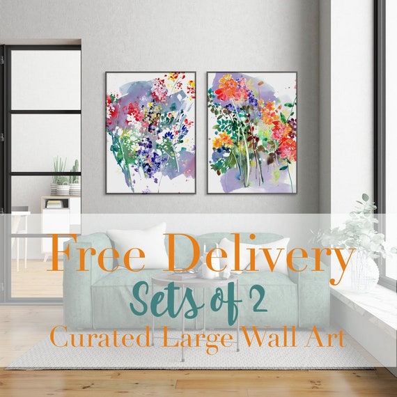 Set Of 2 Large Art Prints Botanical Free Delivery Worldwide Image 0