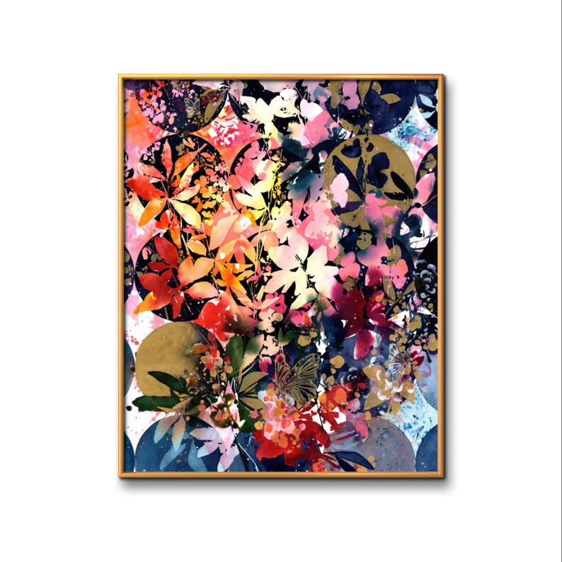 Butterfly Dream Art Print Modern Watercolor Painting Butterflies Camouflaging Leaves Flowers Abstract Home Decor Art by CreativeIngrid image 4