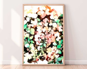 Earthy Blossoms, Fine Art Print | Ethereal Garden Watercolor Wall Art Earthy Colors Decor Living Room Nature Love Gift Idea CreativeIngrid