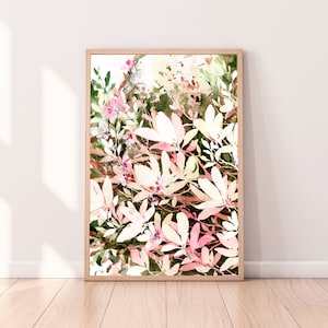 Pink Magnolia Tree Art Print | Large Pink Watercolor Flowers Green Leaves Home Modern Decor Earthy Colors Art for Her Idea by CreativeIngrid