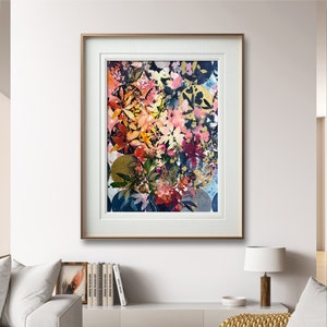 Butterfly Dream Art Print Modern Watercolor Painting Butterflies Camouflaging Leaves Flowers Abstract Home Decor Art by CreativeIngrid image 3