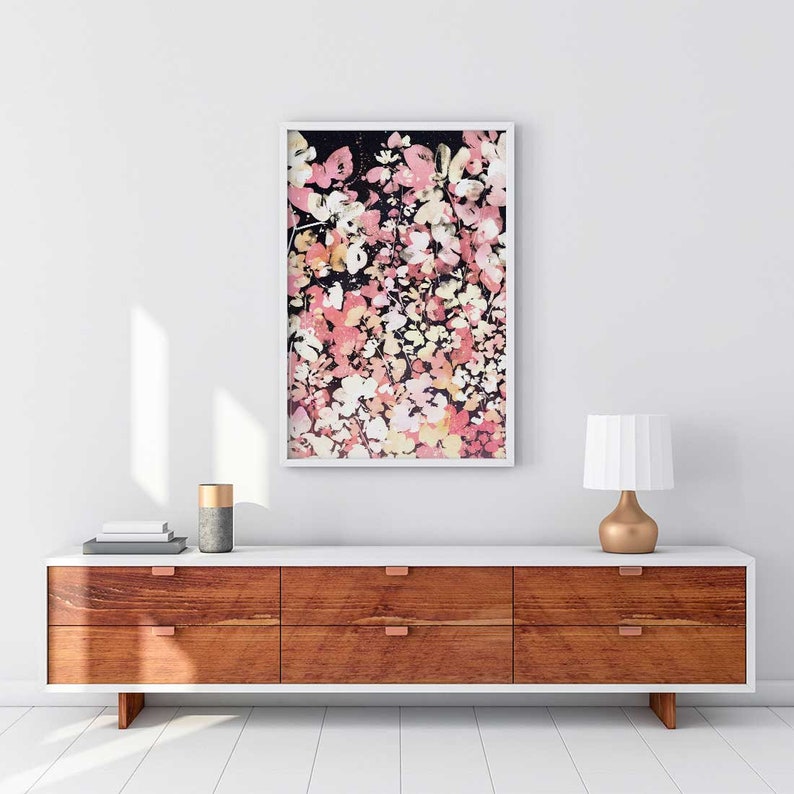 Floral Rise Light Pink Wall Art Blush Pink Flower With Etsy