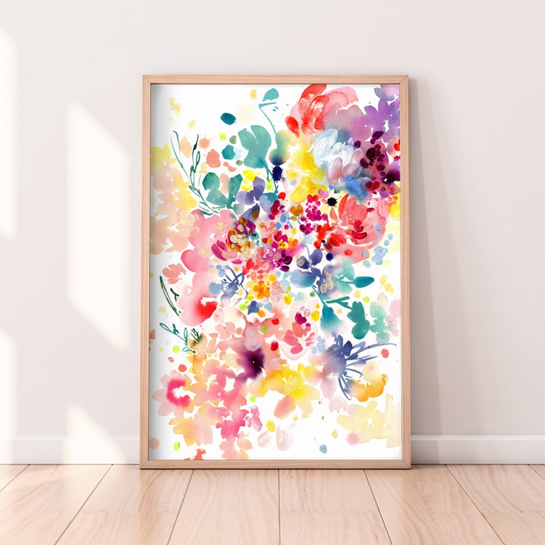 Aura Watercolor Floral Large Art Print Abstract Painting Colorful Modern Wall Art Housewarming Gift Idea Interior Decor CreativeIngrid image 3