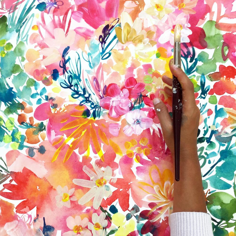 Endless Garden | Colourful Wall Art Print Watercolor Floral Decor Boho ...