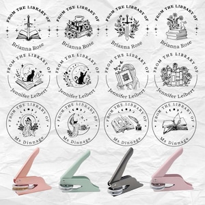Custom From The Library Of Book Stamp-Personalized Book Embosse- Graduation Gift- Ex Libris-Book Lover Gift-Library Embosser Stamp