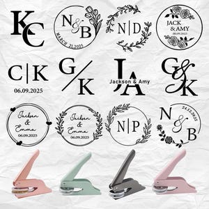 Wedding Envelope Embosser | Custom Last Name Embosser | Personalized Initial Monogram Embosser | Couples Names Logo | Embossing Stamp