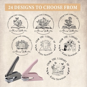 Personalized Book Embosser, Custom Book Embosser Stamp, From the Library of Embosser, Book Lover Gift, Library Embosser, Logo Embosser