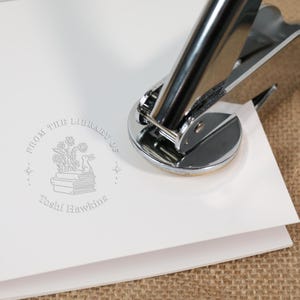 Personalized Book Embosser, Custom Book Embosser Stamp, From the Library of Embosser, Book Lover Gift, Library Embosser, Logo Embosser