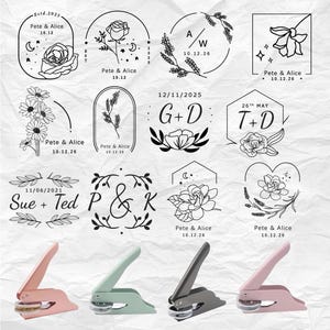 Personalized Wedding Embosser Stamp｜Custom Wedding Initials Embosser｜Envelope and Invitation Embosser｜Napkin Embosser｜Wedding Stationery