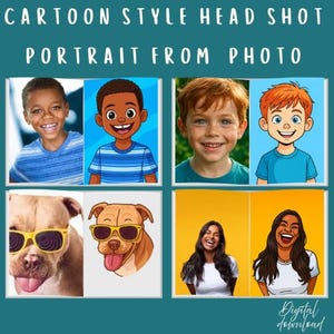 Ritratto personalizzato in stile cartoon dalla tua foto! / Illustrazione personalizzata