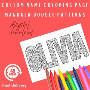 Custom MANDALA NAME Coloring Sheet | Personalized Coloring Page