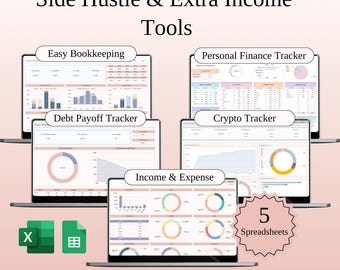Side Hustle Finance Tracker: Excel & Google Sheets (Digital Download)